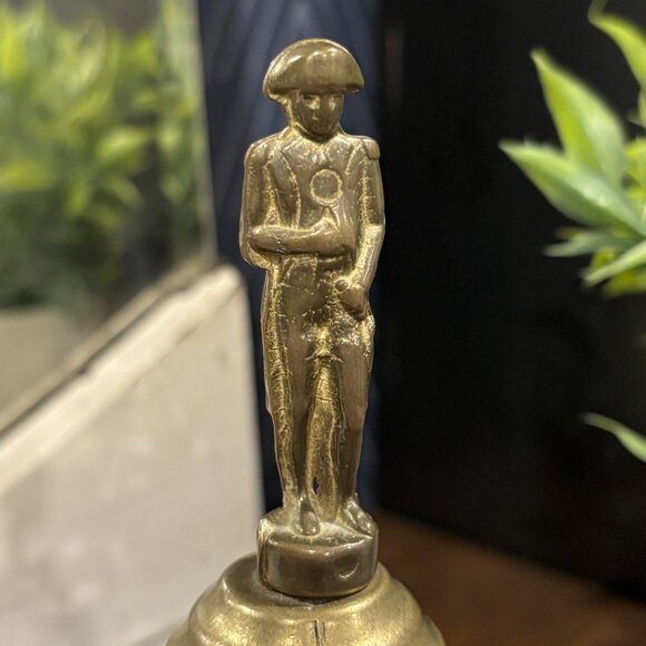 Vintage Brass Bell Depicting Napoleon Bonaparte Clapper Bell French Table Bell - Picture 6 of 10